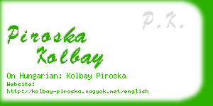 piroska kolbay business card